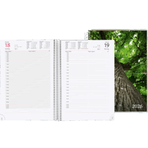 Stor dagskalender med tryk på forsiden